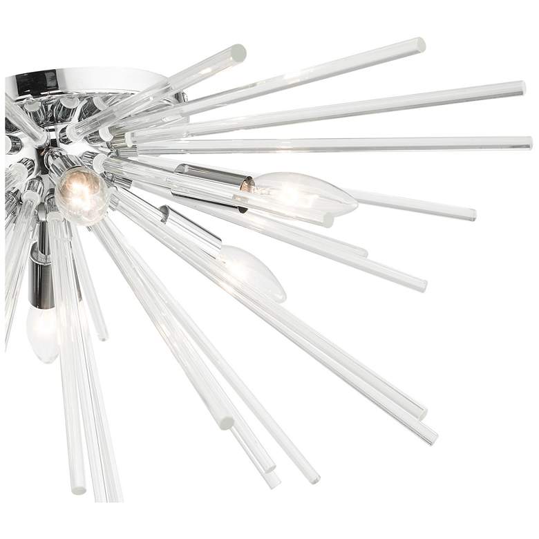 Image 7 Utopia 25 3/4" Wide Chrome 6-Light Starburst Ceiling Light more views