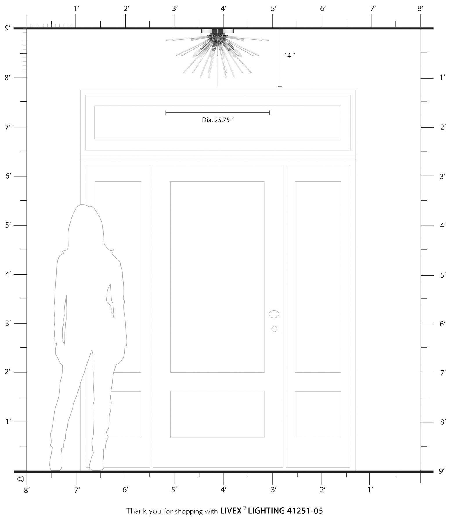 Utopia 25 3/4" Wide Chrome 6-Light Starburst Ceiling Light