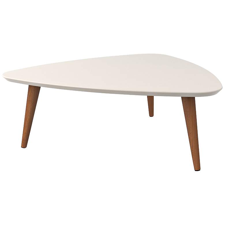 Image 1 Utopia 33 1/2 inch Wide White Triangular Modern Coffee Table
