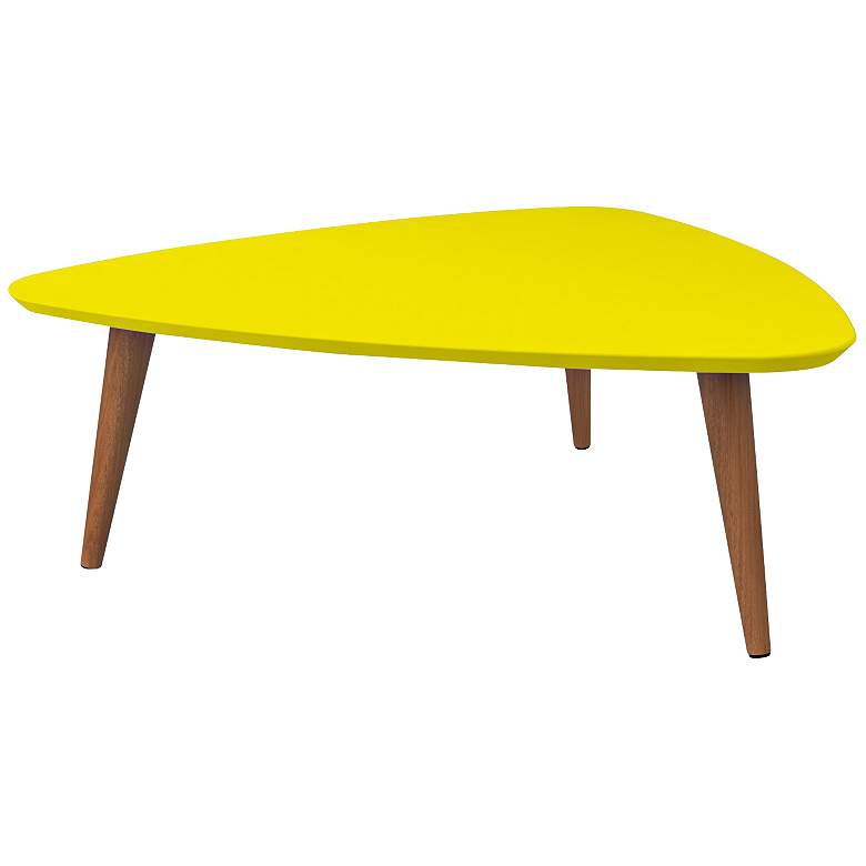 Image 1 Utopia 33 1/2 inch Wide Yellow Triangular Modern Coffee Table