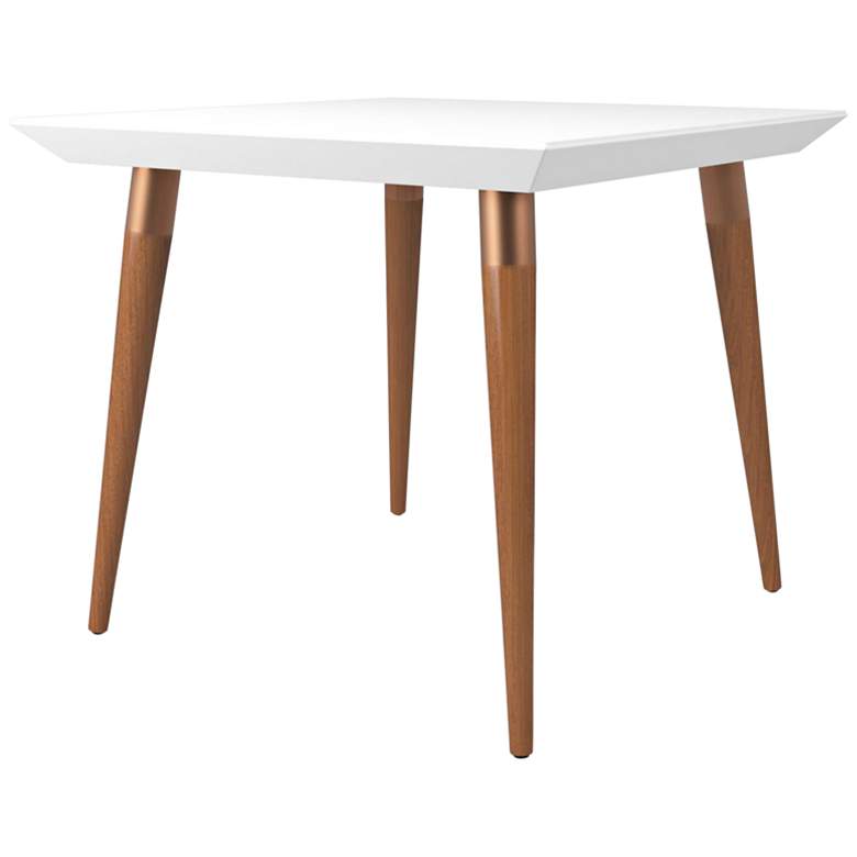 Image 1 Utopia 35 1/2 inchW White Gloss and Wood 4-Seater Dining Table