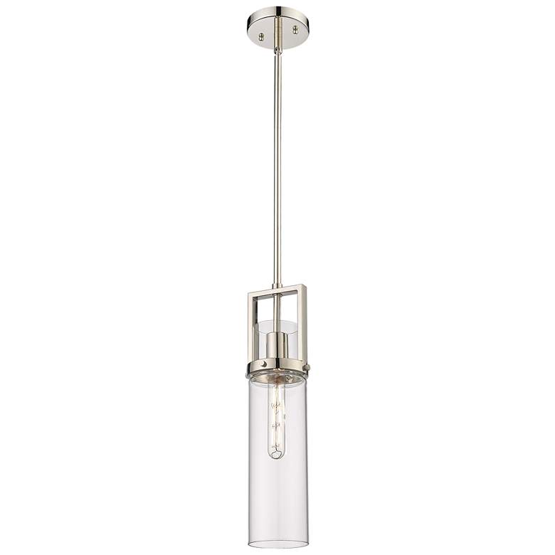 Image 1 Utopia 4.25 inch Wide Polished Nickel Stem Hung Pendant With Clear Glass S