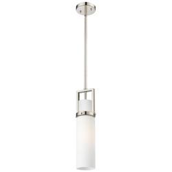 Utopia 4.25&quot; Wide Polished Nickel Stem Hung Pendant With Matte White S