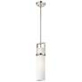 Utopia 4.25" Wide Polished Nickel Stem Hung Pendant With Matte White S
