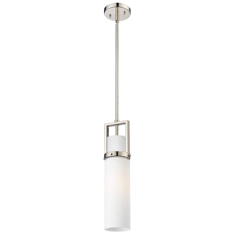 Image 1 Utopia 4.25" Wide Polished Nickel Stem Hung Pendant With Matte White S