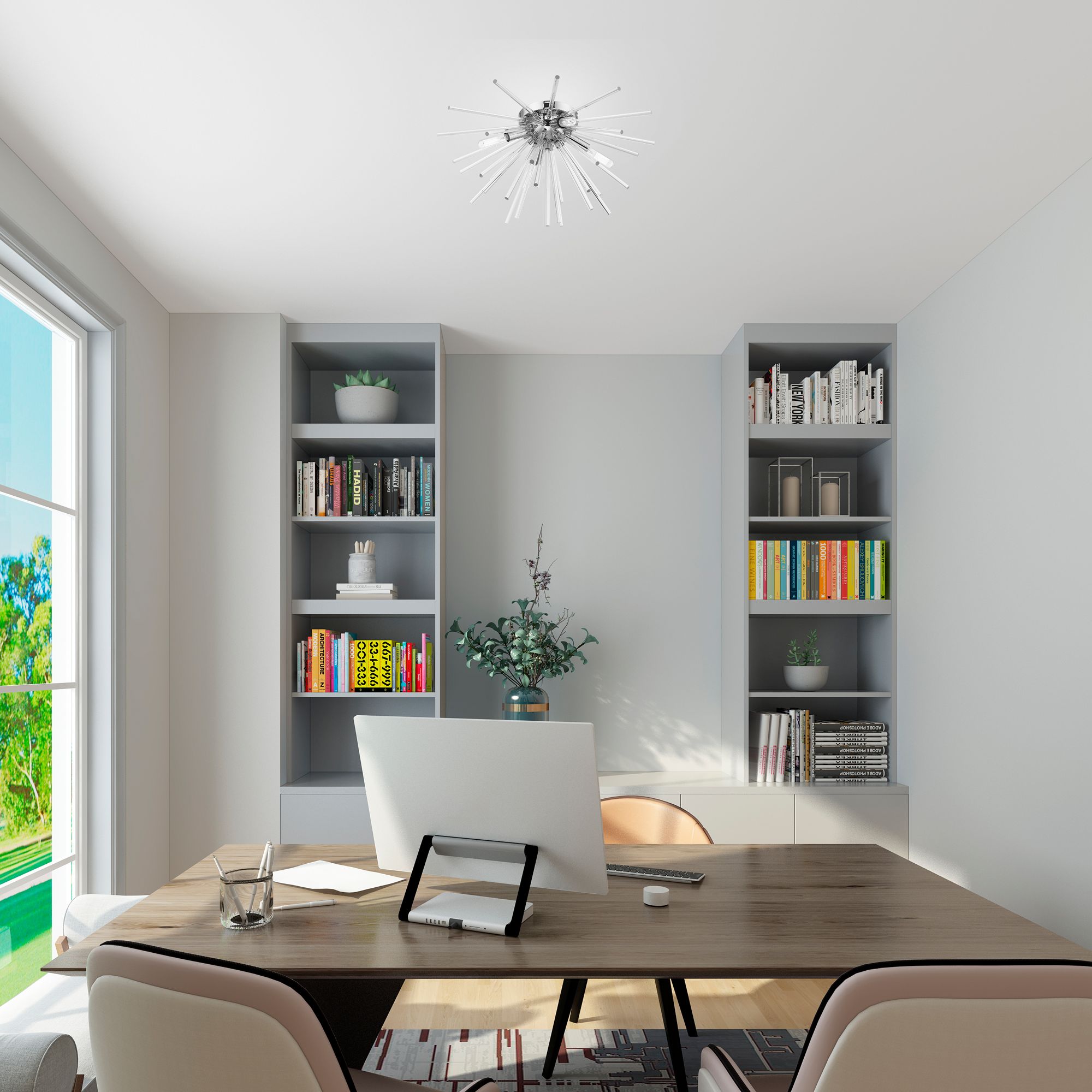 Utopia 4 Light Polished Chrome Ceiling Mount