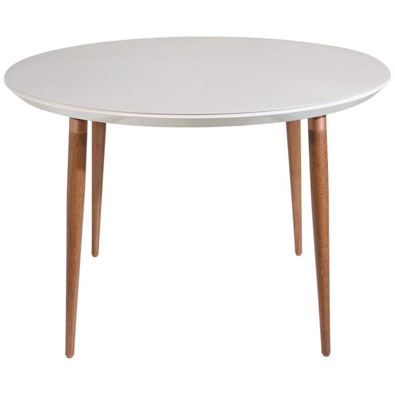 Image 1 Utopia 45 1/4 inch Wide Off-White Round Wood Dining Table