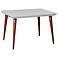 Utopia 47 1/4"W White Gloss and Wood 4-Seater Dining Table