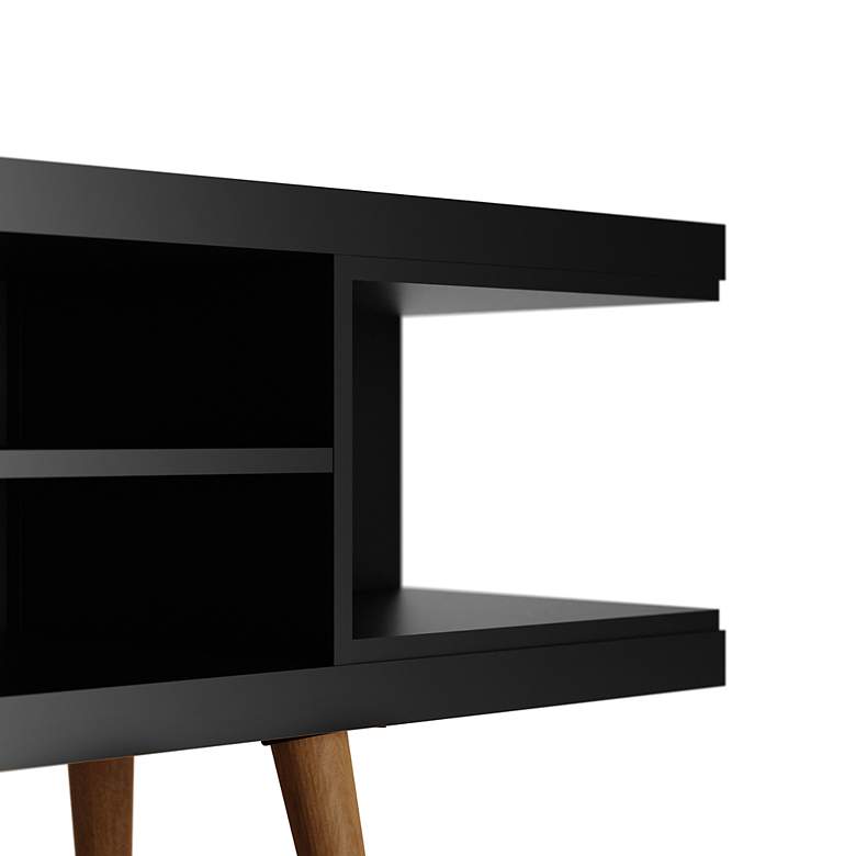 Image 3 Utopia 53 1/4 inch Wide Matte Black Wood 4-Shelf TV Stand more views