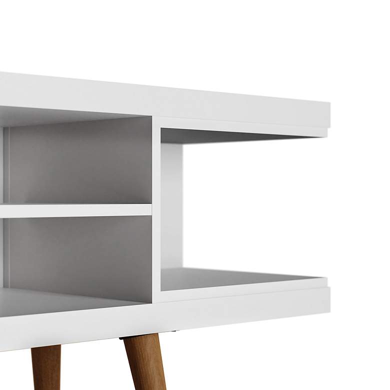 Image 3 Utopia 53 1/4 inch Wide Matte White Wood 4-Shelf TV Stand more views