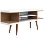 Utopia 53 1/4" Wide White Gloss and Maple Modern TV Stand