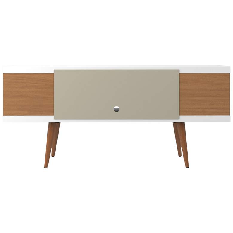 Image 6 Utopia 53 1/4" Wide White Gloss and Maple Modern TV Stand more views