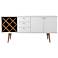 Utopia 63 1/2" Wide Gloss White and Maple 3-Drawer Sideboard