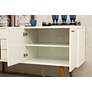 4_Utopia 63 1/2" Wide Gloss White and Maple 3-Drawer Sideboard more views