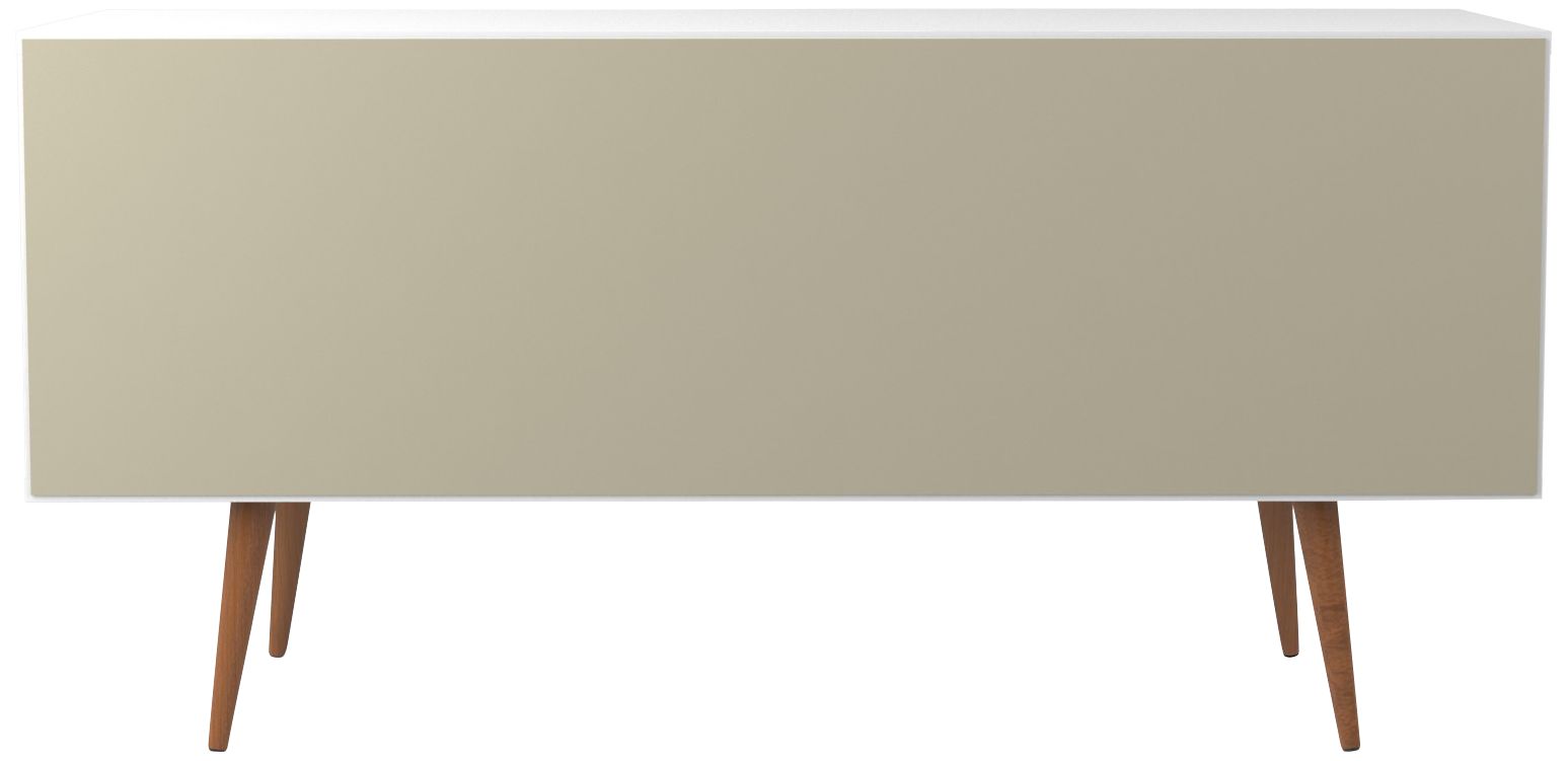 Utopia 63 1/2" Wide Gloss White and Maple 3-Drawer Sideboard