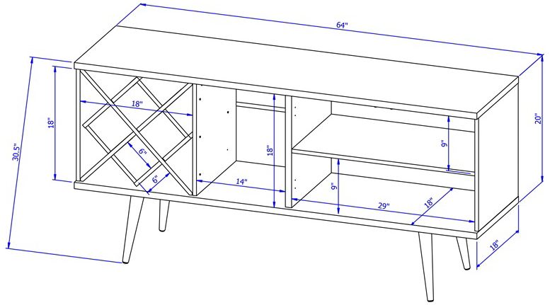 Utopia 63 1/2" Wide Gloss White and Maple 3-Drawer Sideboard