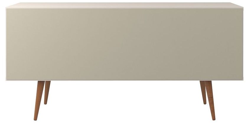 Utopia 63 1/2" Wide Gloss White and Maple 3-Drawer Sideboard