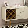 2_Utopia 63 1/2" Wide Off-White and Maple Cream 3-Drawer Sideboard more views