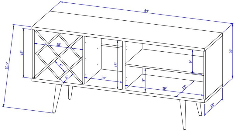 Utopia 63 1/2" Wide Off-White and Maple Cream 3-Drawer Sideboard