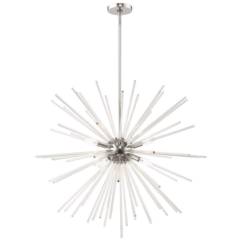 Image 1 Utopia 8 Light Polished Chrome Pendant Chandelier