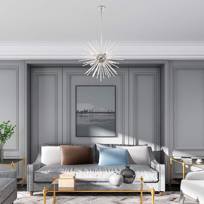 Image 6 Utopia 8 Light Polished Chrome Pendant Chandelier more views