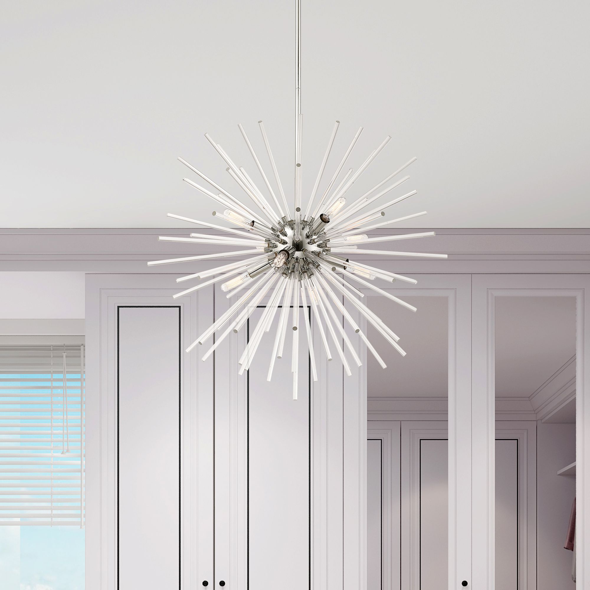 Utopia 8 Light Polished Chrome Pendant Chandelier