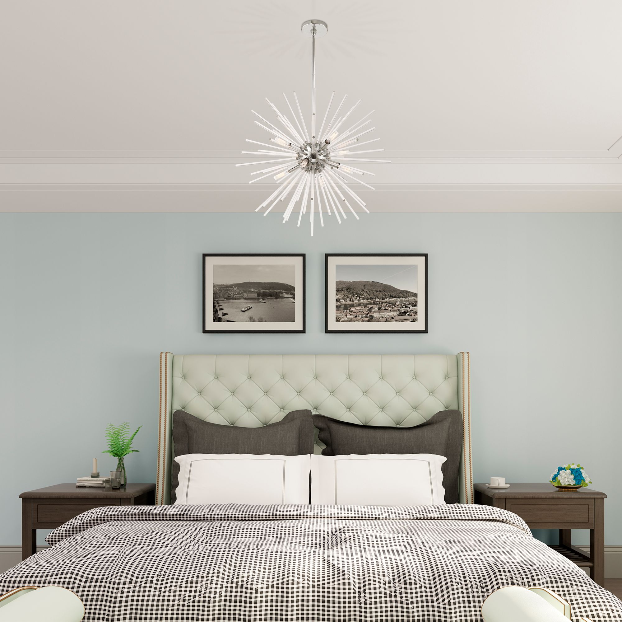 Utopia 8 Light Polished Chrome Pendant Chandelier