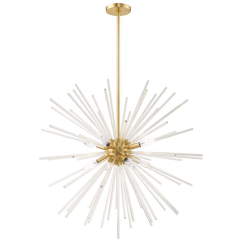 Image 1 Utopia 8 Light Satin Brass Pendant Chandelier