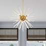 1_Utopia 8 Light Satin Brass Pendant Chandelier