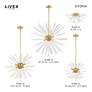 3_Utopia 8 Light Satin Brass Pendant Chandelier more views
