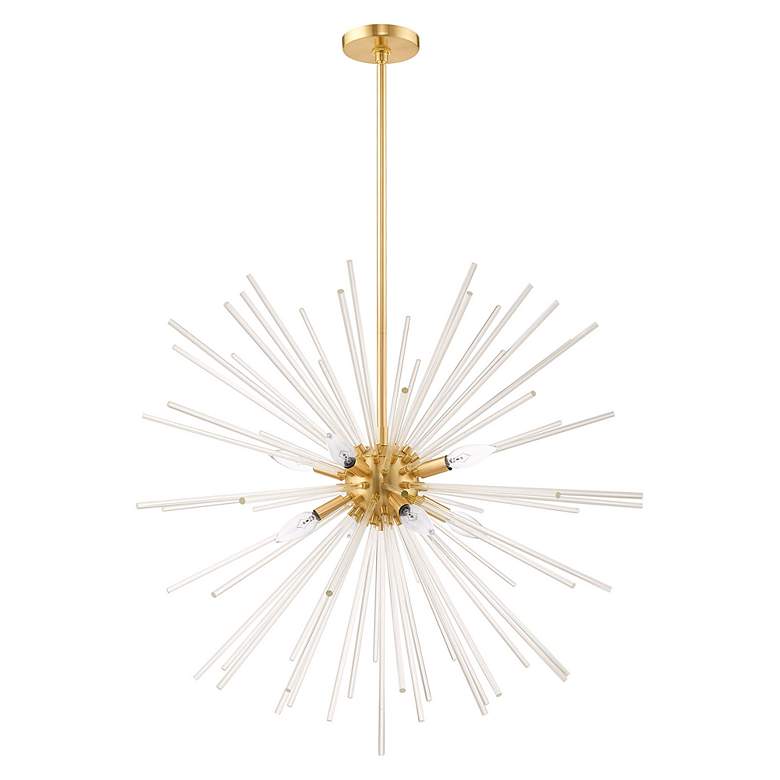 Image 4 Utopia 8 Light Satin Brass Pendant Chandelier more views
