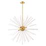 4_Utopia 8 Light Satin Brass Pendant Chandelier more views