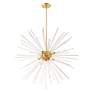 5_Utopia 8 Light Satin Brass Pendant Chandelier more views