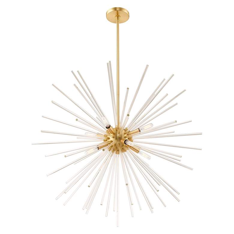 Image 6 Utopia 8 Light Satin Brass Pendant Chandelier more views