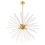 6_Utopia 8 Light Satin Brass Pendant Chandelier more views