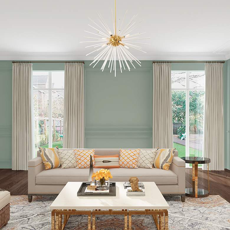 Image 7 Utopia 8 Light Satin Brass Pendant Chandelier more views