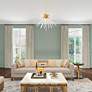 7_Utopia 8 Light Satin Brass Pendant Chandelier more views