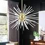 1_Utopia 9 Light Satin Brass Large Pendant Chandelier