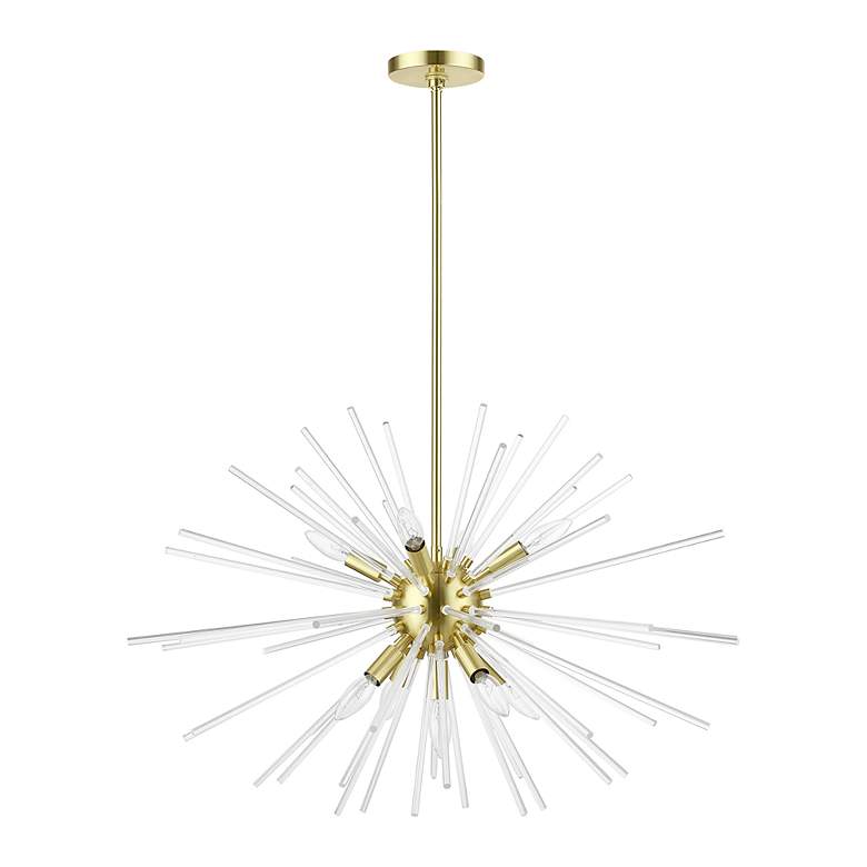 Image 3 Utopia 9 Light Satin Brass Large Pendant Chandelier more views