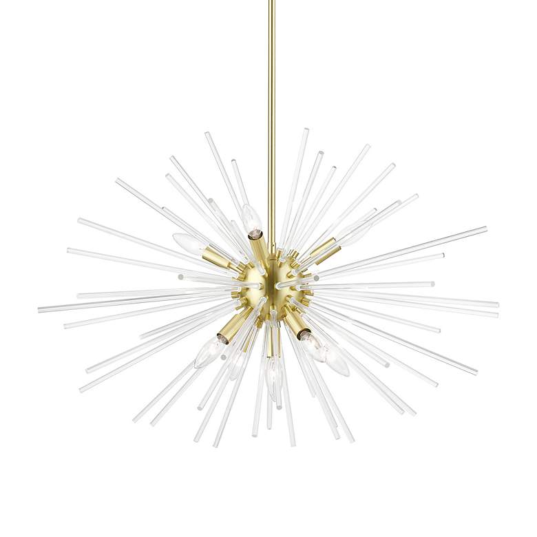 Image 4 Utopia 9 Light Satin Brass Large Pendant Chandelier more views