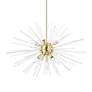 4_Utopia 9 Light Satin Brass Large Pendant Chandelier more views