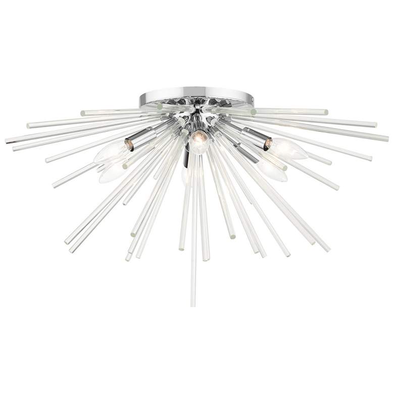 Image 1 Utopia Extra Large 6 Light Polished Chrome Flush Mount