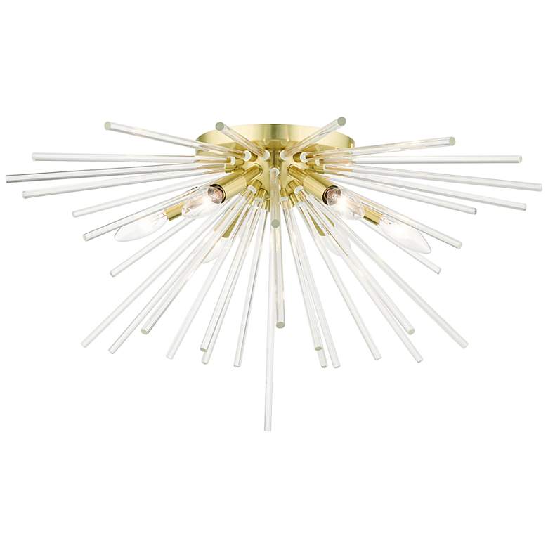Image 3 Utopia Extra Large 6 Light Satin Brass Flush Mount