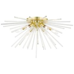 Utopia Extra Large 6 Light Satin Brass Flush Mount