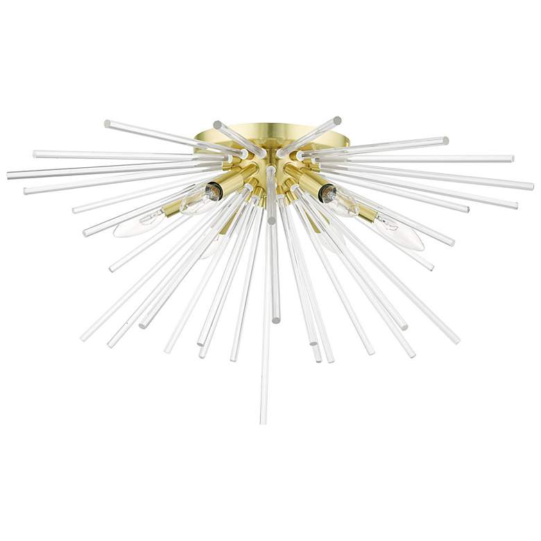 Image 6 Utopia Extra Large 6 Light Satin Brass Flush Mount more views