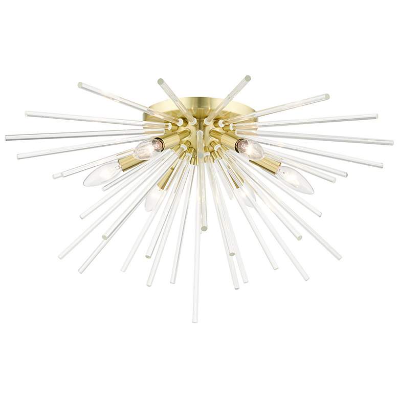 Image 7 Utopia Extra Large 6 Light Satin Brass Flush Mount more views