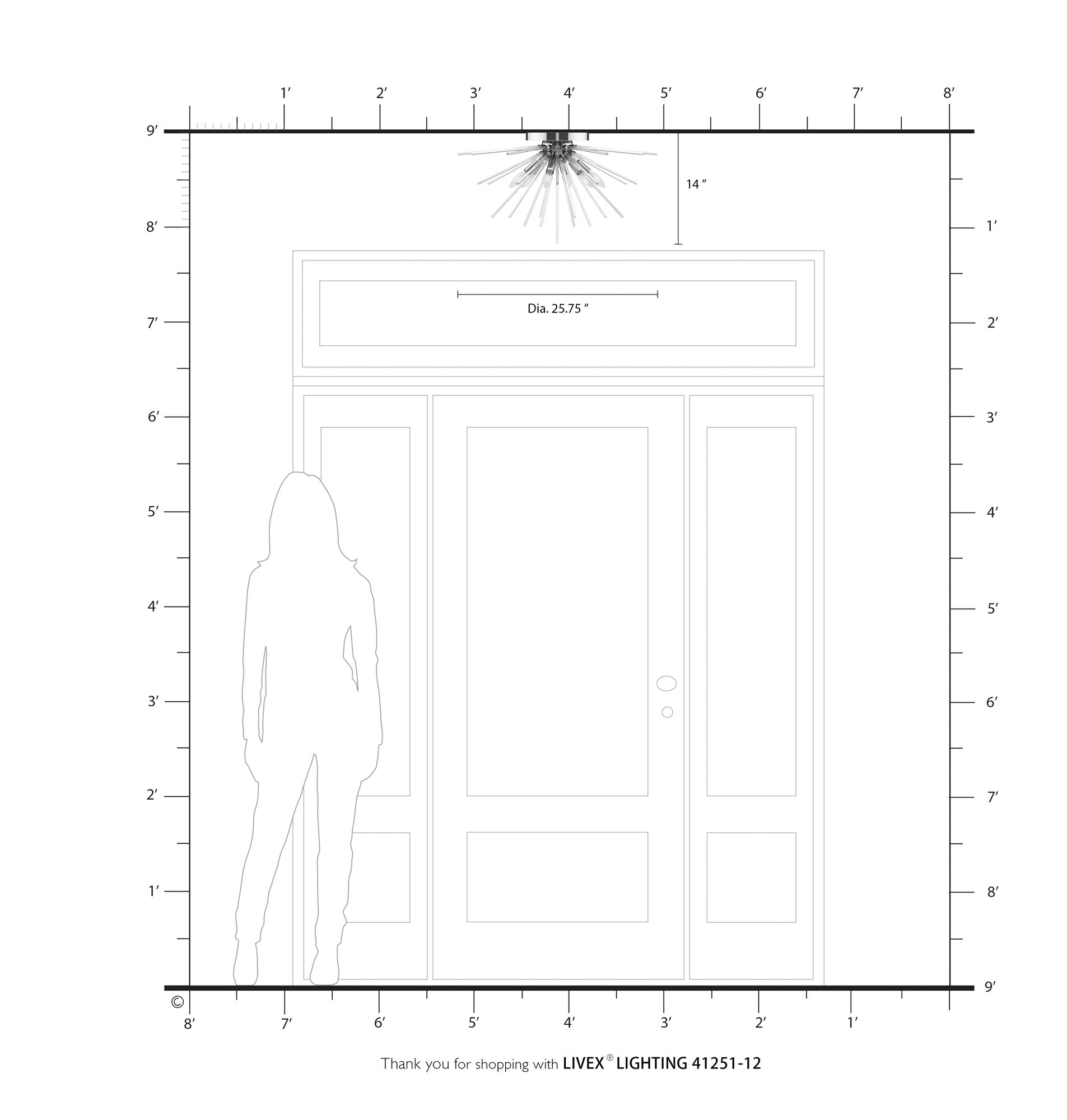 Utopia Extra Large 6 Light Satin Brass Flush Mount in scene