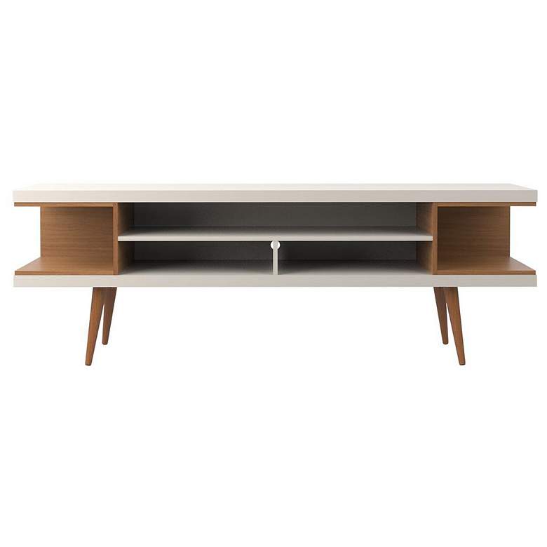 Image 2 Utopia Off-White and Maple Cream 5-Shelf TV Stand