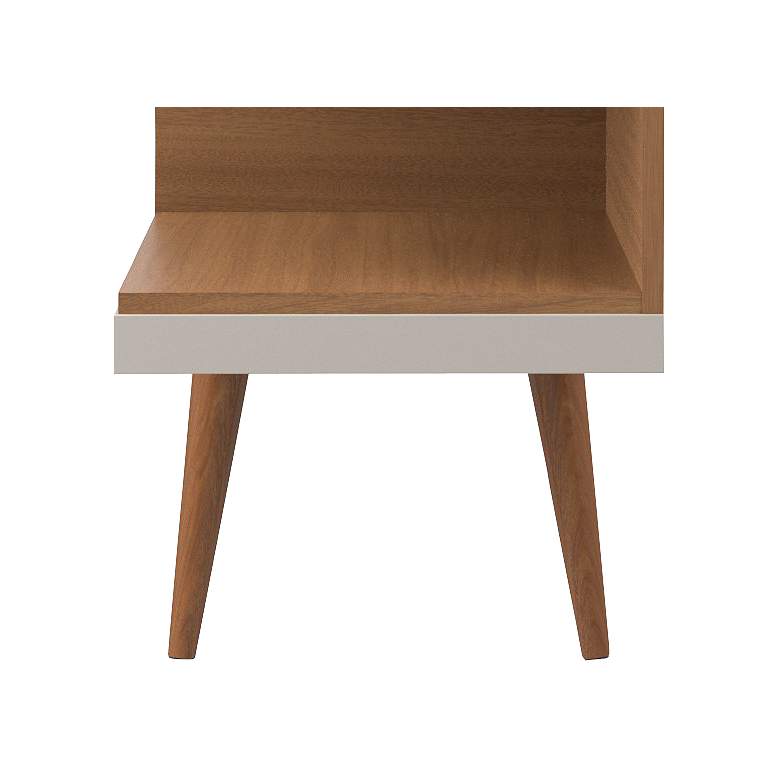Image 3 Utopia Off-White and Maple Cream 5-Shelf TV Stand more views