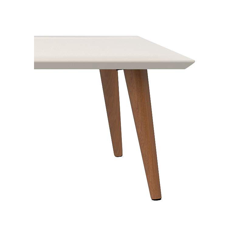Image 2 Utopia Off-White and Maple Cream Rectangular Modern Coffee Table more views